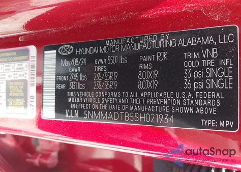 2025 Genesis Gv70 2.5T Awd из США, поврежденный, VIN 5NMMADTB5SH021934